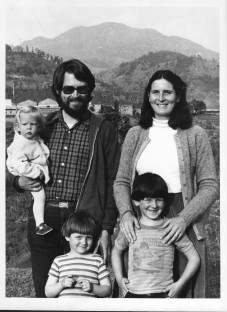 In Pokhara, 1983 - Elizabeth 1, Ethan 4, David 6.